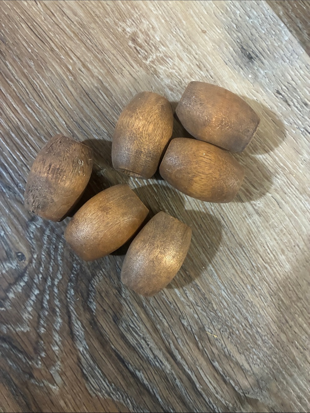 6 dark wood craft beads